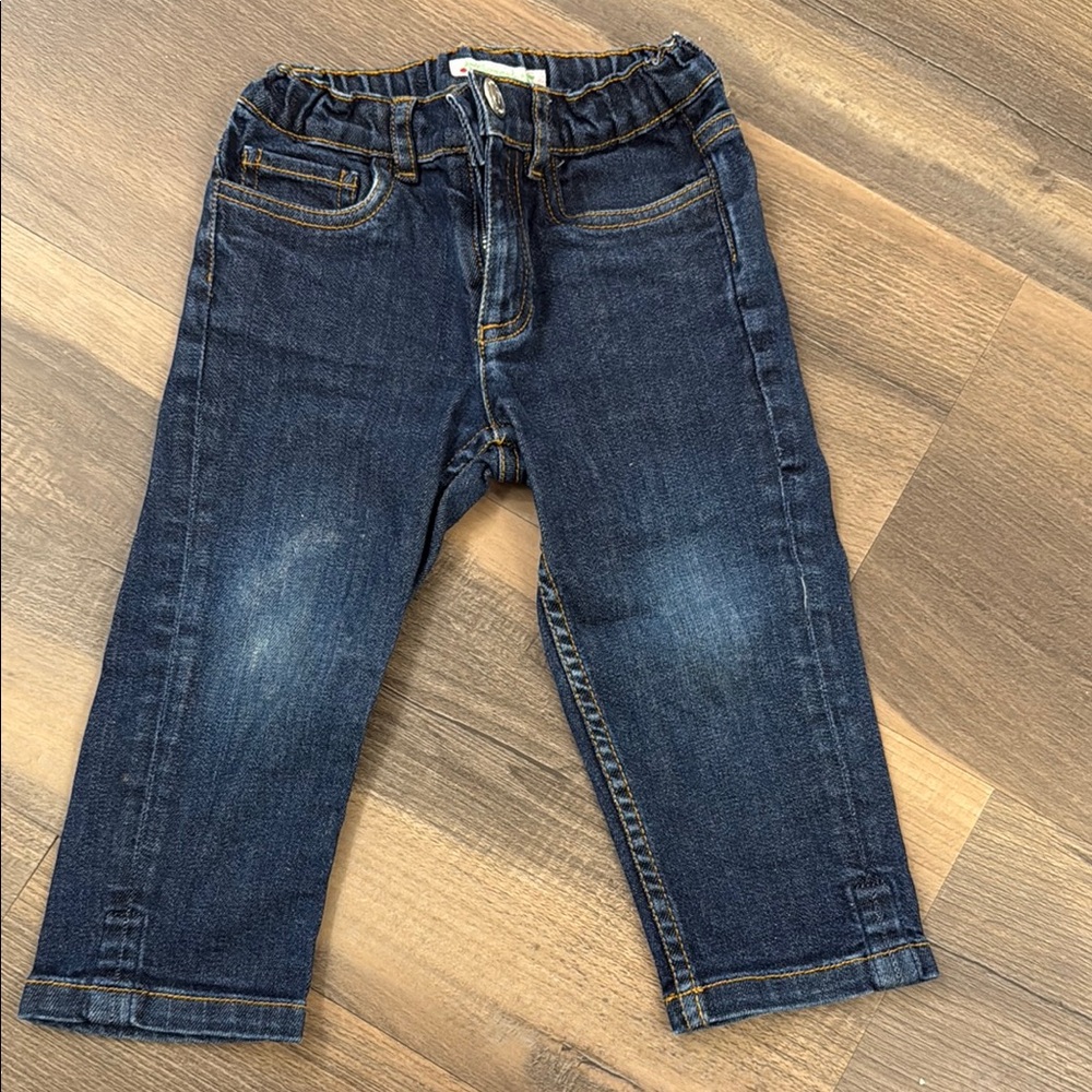 Bonpoint Blue Denim Jeans with Elastic Waistband size 2